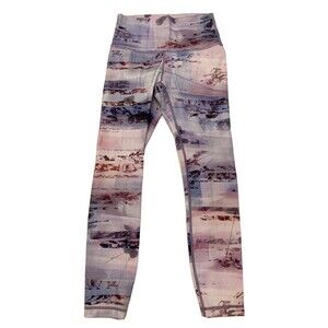 Lululemon Wunder Sunrise Athletic Pants Size 4 11" Leggings Purple Gray Pink